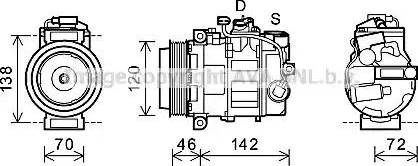 Ava Quality Cooling PRK074 - Компресор, климатизация vvparts.bg