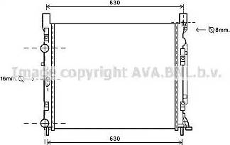 Ava Quality Cooling RT 2470 - Радиатор, охлаждане на двигателя vvparts.bg