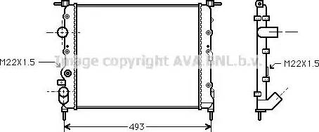 Ava Quality Cooling RT 2197 - Радиатор, охлаждане на двигателя vvparts.bg