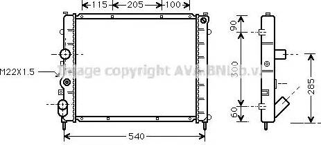 Ava Quality Cooling RT 2174 - Радиатор, охлаждане на двигателя vvparts.bg