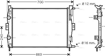 Ava Quality Cooling RT 2306 - Радиатор, охлаждане на двигателя vvparts.bg