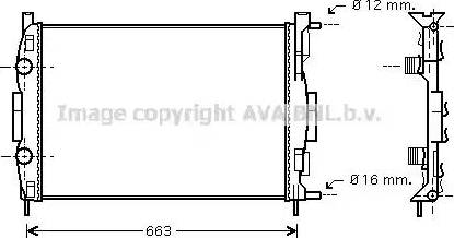 Ava Quality Cooling RT 2308 - Радиатор, охлаждане на двигателя vvparts.bg