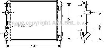 Ava Quality Cooling RT 2302 - Радиатор, охлаждане на двигателя vvparts.bg