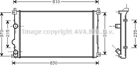 Ava Quality Cooling RT 2322 - Радиатор, охлаждане на двигателя vvparts.bg