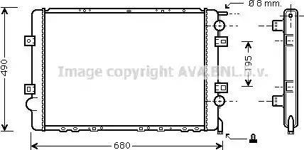 Ava Quality Cooling RT 2299 - Радиатор, охлаждане на двигателя vvparts.bg