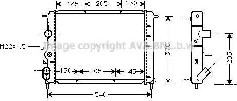 Ava Quality Cooling RTA2258 - Радиатор, охлаждане на двигателя vvparts.bg