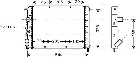 Ava Quality Cooling RT 2258 - Радиатор, охлаждане на двигателя vvparts.bg