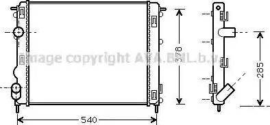 Ava Quality Cooling RT 2269 - Радиатор, охлаждане на двигателя vvparts.bg