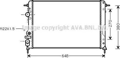 Ava Quality Cooling RT 2266 - Радиатор, охлаждане на двигателя vvparts.bg