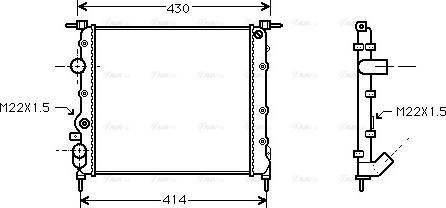 Ava Quality Cooling RT 2260 - Радиатор, охлаждане на двигателя vvparts.bg