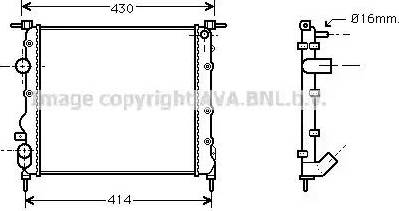 Ava Quality Cooling RT 2261 - Радиатор, охлаждане на двигателя vvparts.bg