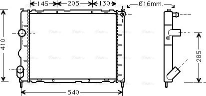 Ava Quality Cooling RT 2268 - Радиатор, охлаждане на двигателя vvparts.bg