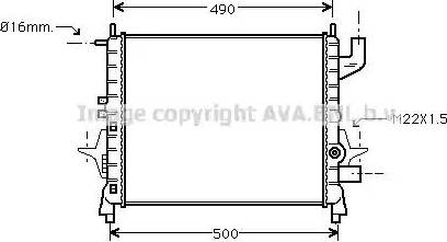 Ava Quality Cooling RT 2262 - Радиатор, охлаждане на двигателя vvparts.bg