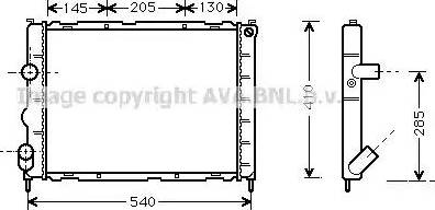 Ava Quality Cooling RT 2267 - Радиатор, охлаждане на двигателя vvparts.bg