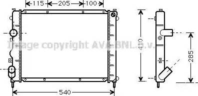 Ava Quality Cooling RT2230 - Радиатор, охлаждане на двигателя vvparts.bg