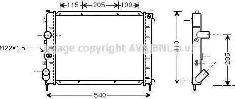 Ava Quality Cooling RT 2231 - Радиатор, охлаждане на двигателя vvparts.bg