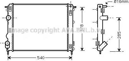 Ava Quality Cooling RT 2272 - Радиатор, охлаждане на двигателя vvparts.bg