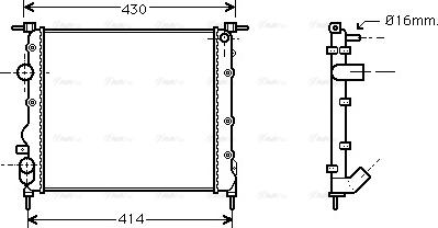 Ava Quality Cooling RTA2261 - Радиатор, охлаждане на двигателя vvparts.bg