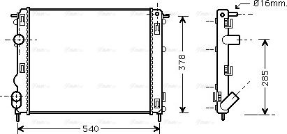 Ava Quality Cooling RTA2272 - Радиатор, охлаждане на двигателя vvparts.bg