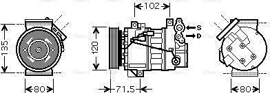 Ava Quality Cooling RTAK393 - Компресор, климатизация vvparts.bg