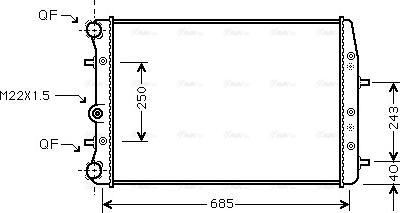 Ava Quality Cooling SAA2008 - Радиатор, охлаждане на двигателя vvparts.bg