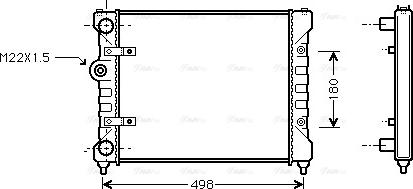 Ava Quality Cooling ST 2022 - Радиатор, охлаждане на двигателя vvparts.bg