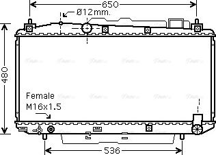Ava Quality Cooling TOA2348 - Радиатор, охлаждане на двигателя vvparts.bg