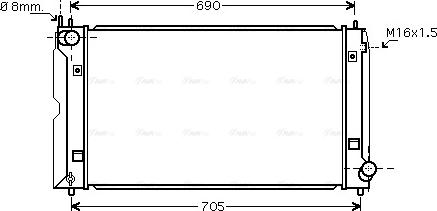 Ava Quality Cooling TOA2386 - Радиатор, охлаждане на двигателя vvparts.bg