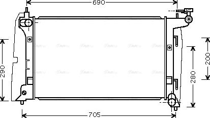 Ava Quality Cooling TOA2290 - Радиатор, охлаждане на двигателя vvparts.bg