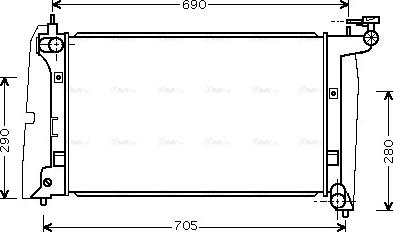 Ava Quality Cooling TOA2289 - Радиатор, охлаждане на двигателя vvparts.bg