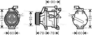 Ava Quality Cooling TOAK443 - Компресор, климатизация vvparts.bg