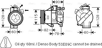 Ava Quality Cooling TOAK479 - Компресор, климатизация vvparts.bg