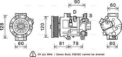 Ava Quality Cooling TOAK581 - Компресор, климатизация vvparts.bg