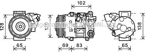 Ava Quality Cooling TOAK661 - Компресор, климатизация vvparts.bg