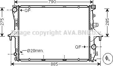 Ava Quality Cooling VNA2199 - Радиатор, охлаждане на двигателя vvparts.bg