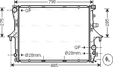 Ava Quality Cooling VN2198 - Радиатор, охлаждане на двигателя vvparts.bg