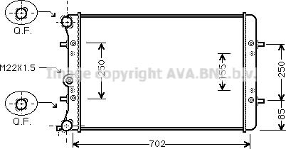 Ava Quality Cooling VNA2217 - Радиатор, охлаждане на двигателя vvparts.bg