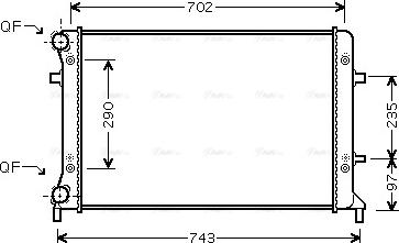 Ava Quality Cooling VN2228 - Радиатор, охлаждане на двигателя vvparts.bg