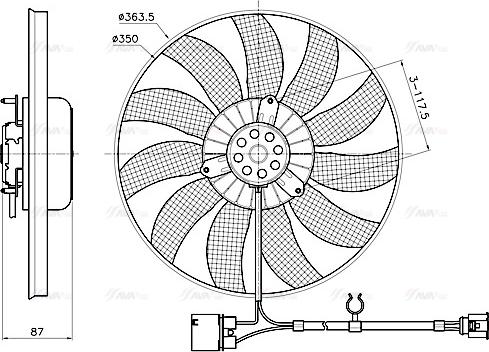 Ava Quality Cooling VN7442 - Вентилатор, охлаждане на двигателя vvparts.bg