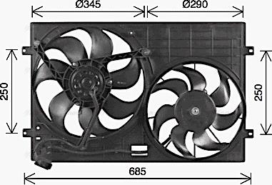 Ava Quality Cooling VN7543 - Вентилатор, охлаждане на двигателя vvparts.bg