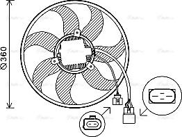 Ava Quality Cooling VN7537 - Вентилатор, охлаждане на двигателя vvparts.bg