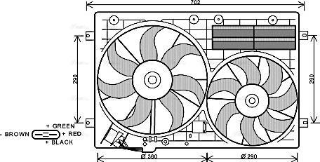 Ava Quality Cooling VN7529 - Вентилатор, охлаждане на двигателя vvparts.bg