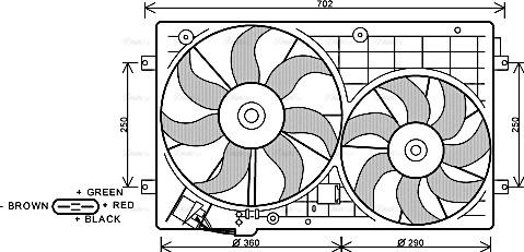 Ava Quality Cooling VN7528 - Вентилатор, охлаждане на двигателя vvparts.bg