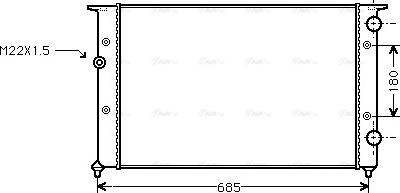 Ava Quality Cooling VNA2102 - Радиатор, охлаждане на двигателя vvparts.bg