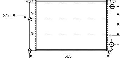 Ava Quality Cooling VNA2116 - Радиатор, охлаждане на двигателя vvparts.bg