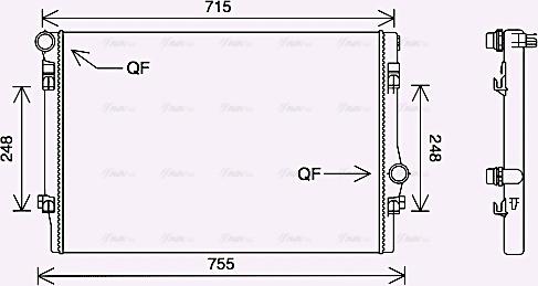 Ava Quality Cooling VNA2336 - Радиатор, охлаждане на двигателя vvparts.bg