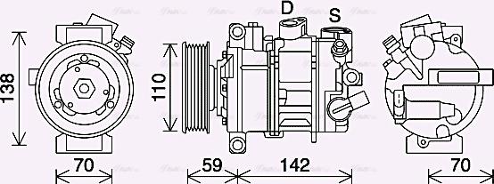 Ava Quality Cooling VNAK401 - Компресор, климатизация vvparts.bg