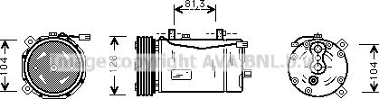 Ava Quality Cooling VNK164 - Компресор, климатизация vvparts.bg