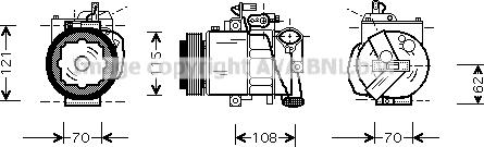 Ava Quality Cooling VNK064 - Компресор, климатизация vvparts.bg