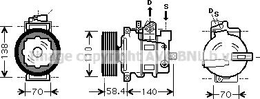 Ava Quality Cooling VNK265 - Компресор, климатизация vvparts.bg